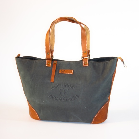 Handbag Tote Leather Canvas Strong Vintage Bag - Picture 4 of 8